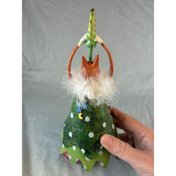 Krinkles Cat Holding Christmas Tree 10" Figurine by Patience Brewster Dept 56 - Picture 7 of 9